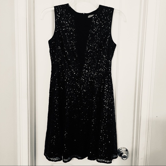 Cynthia Rowley Dresses & Skirts - Cynthia Rowley Black Sequin A-Line Mini Dress Sz 4